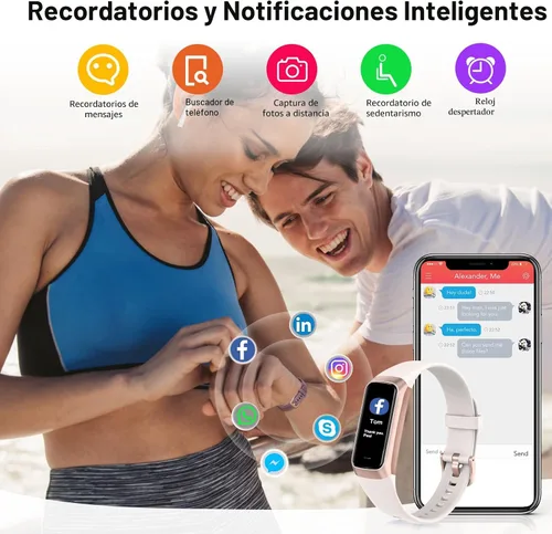 Vista 4 de Zeacool - Reloj inteligente para salud con monitor de frecuencia cardíaca 24/7, oxígeno en sangre, presión arterial, monitor de sueño, rastreadores