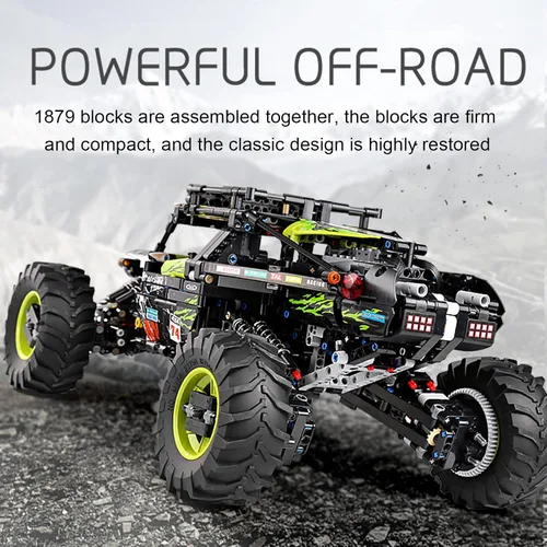 Vista 3 de Mould King 18002 RC - Kit de construcción de coches de escalada a control remoto, 1879 piezas MOC bloques de construcción 4 x 4 todoterreno