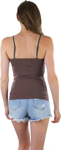 Vista 2 de ToBeInStyle Camiseta corta con tirantes delgados ajustables para mujer