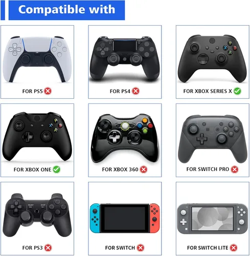 Vista 2 de playvital Thumbs Pro Armor - Extensor de pulgar para Xbox Core, para controlador Xbox Series XS, tapas de joystick para control Xbox One 2
