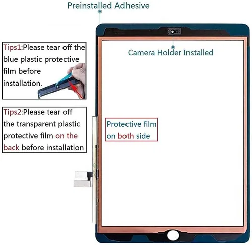 Vista 2 de Digitalizador de pantalla táctil para iPad negro 7/8 2019 2020 7ª/8ª generación 10.2 pulgadas, A2197 A2198 A2200 A2270 A2428 A2429 A2430 reemplazo