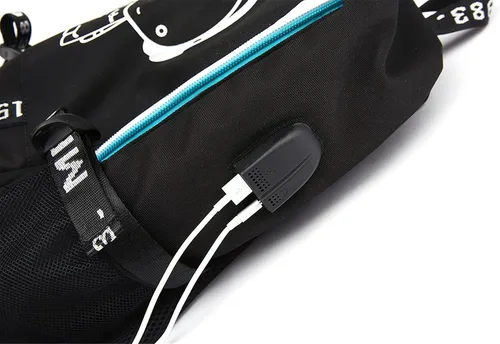 Vista 6 de Mochila unisex Cristiano Ronaldo con cremallera multifunción CR7, mochila ligera USB para la escuela, Style 6