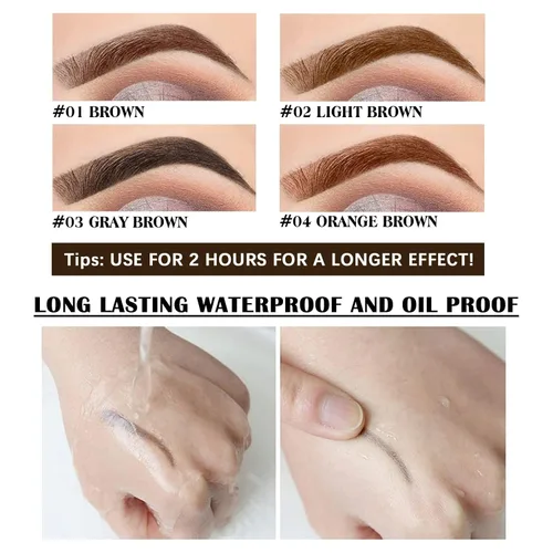 Vista 3 de 2 piezas de gel de cejas tipo tatuaje, tinte elegante natural, gel de cejas de larga duración, impermeable, tatuaje de cejas, tinte de cejas