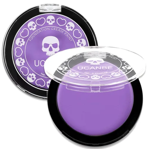 Vista 20 de UCANBE Base de maquillaje facial y corporal en crema negra, pintura de grasa profesional no tóxica, paleta de pintura facial para Halloween