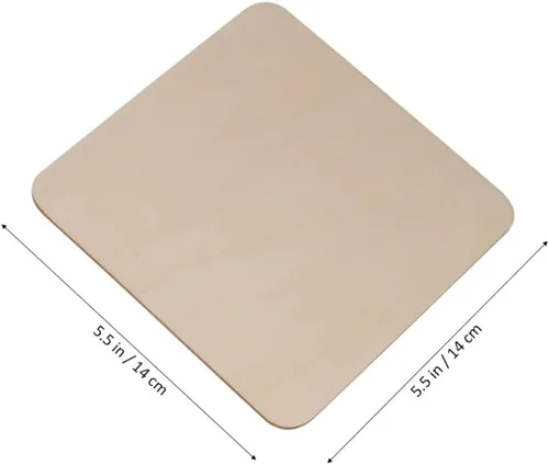 Vista 2 de NOLITOY Piezas de madera contrachapada de madera para manualidades, piezas de madera sin terminar, pieza de madera para bricolaje, rebanada