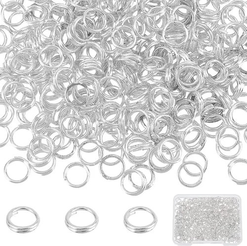 Vista 25 de SUNNYCLUE 1 caja de 400 piezas de anillos divididos anillos abiertos salto colorido aleación de metal conector de enlace dividido para accesorios