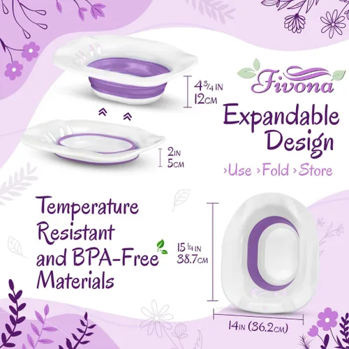 Vista 6 de Kit de vaporización yoni 2 en 1 FIVONA sobre el asiento del inodoro con hierbas de vapor V Receta Luna Azul para desintoxicación, limpieza