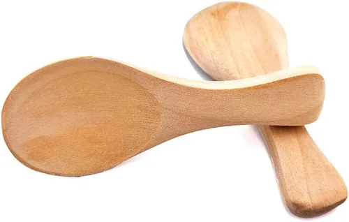 Vista 3 de 10 cucharas de sal de madera pequeñas hechas a mano, mini condimentos de azúcar, cucharadita de miel de madera maciza para bebé, café, té