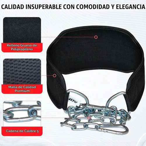 Vista 3 de AQF Cinturón de inmersión para culturismo, levantamiento de pesas, cadena de inmersión, ejercicio, gimnasio, entrenamiento, neopreno