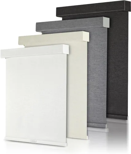 Vista 8 de Persilux - Persianas sin cuerdas Free-Stop para ventanas interiores con cubierta, persianas enrollables opacas, tela con aislamiento térmico y Negro