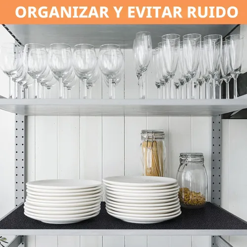 Vista 6 de WochiTV Revestimiento de estante para gabinetes, cajón, tapete de espuma antideslizante no adhesivo para cocina, despensa, baño, armario, armario