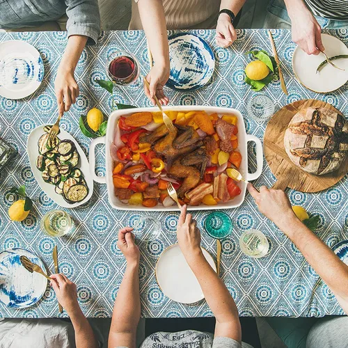 Vista 7 de Bandeja de hornear rectangular, bandeja para horno, bandejas de cerámica resistentes para pastel, lasaña, banquete y uso diario, capacidad alta