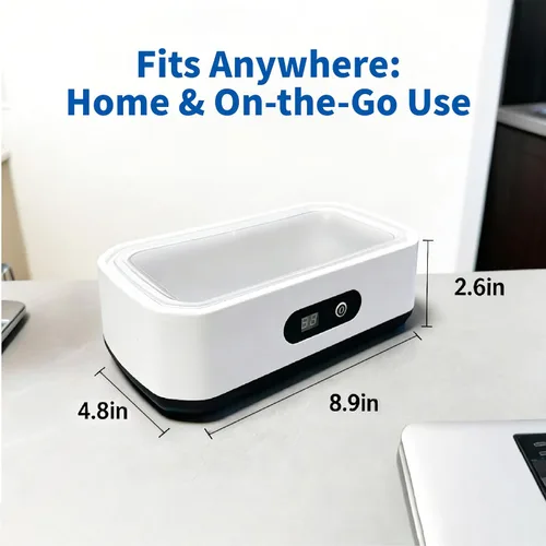 Vista 7 de Limpiador ultrasónico de joyas, máquina de limpieza ultrasónica mejorada de 49 KHz con 5 modos de temporizador digital para anteojos, joyas, correas