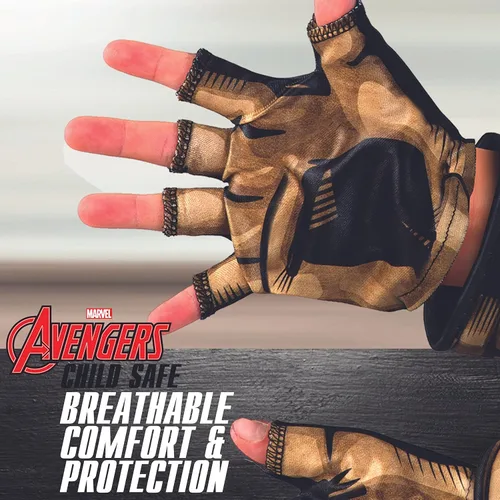 Vista 7 de Jazwares Marvel - Guantes de Capitán América para niños, con licencia oficial del Capitán América, guantes de réplica de poliéster con diseño