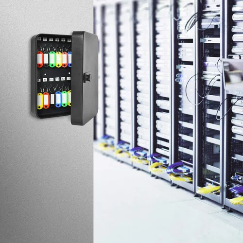 Vista 2 de Caja de llaves de acero para 28 llaves con código, llaveros