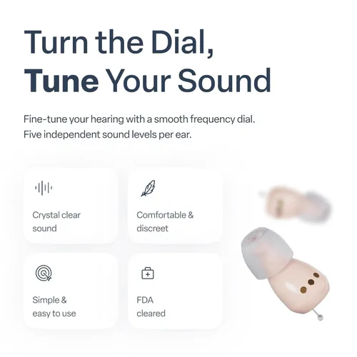 Vista 7 de Audien Atom One - Audífonos OTC, inalámbricos, recargables y cómodos, sonido claro en un diseño pequeño y discreto para personas mayores y adultos