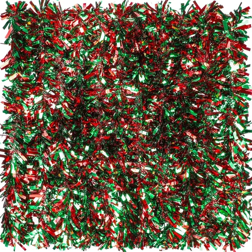 Vista 8 de Dingion Guirnalda de oropel de Navidad de 59 pies, adornos metálicos para colgar con purpurina para árbol de Navidad, decoración de interiores