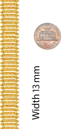 Vista 5 de LIFETIME JEWELRY Pulsera Riccio Bar chapada en oro real de 24 quilates para mujeres y hombres (0.394 in y 0.512 in)