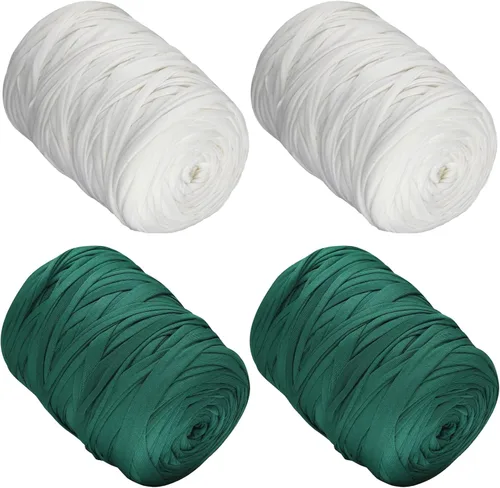 Vista 49 de 2 piezas de 800g (28.22 oz) de hilo de tela elástica de camiseta para ganchillo, tejer bricolaje, 260 yardas, hilo grueso para tejer a mano, bolsa