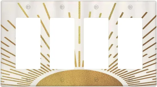 Vista 27 de Cubiertas de Interruptor de Luz de 1 Gang con Estrella de Mar y Concha Marina en Tablero de Madera, Placas de Pared Sin Dispositivo, Placa Frontal