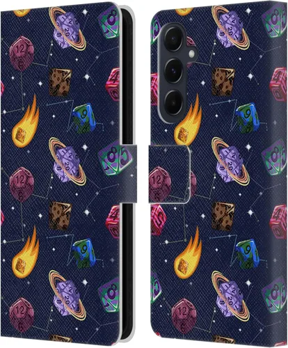 Vista 223 de Head Case Designs Officially Licensed Carla Morrow Colorful Space Dice Patterns Leather Wallet Case Compatible with Samsung Galaxy A07 4G
