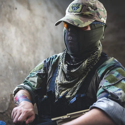 Vista 7 de OneTigris Máscara de malla pasamontañas estilo Ninja con protección facial completa
