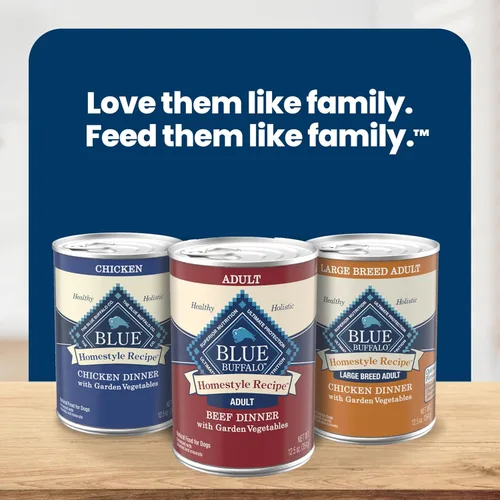 Vista 9 de Blue Buffalo Homestyle Recipe - Paquete variado de paté de comida húmeda para perros, cena de pollo y cena de carne de res con verduras de jardín