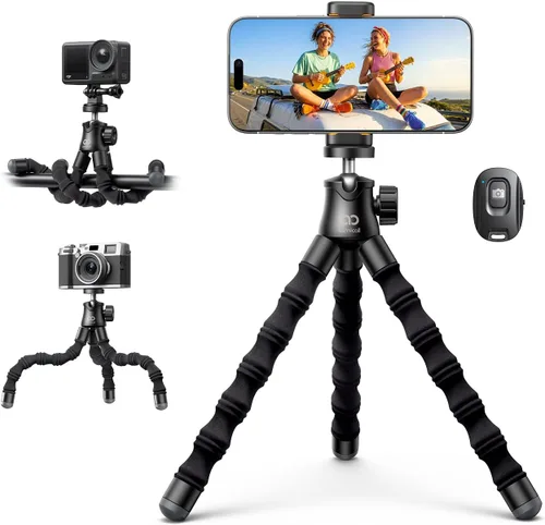 Vista 8 de Trípode Lamicall para Cámara - Trípode Flexible 3 en 1 para iPhone con Control Remoto Inalámbrico - Soporte de Trípode para iPhone para Grabación