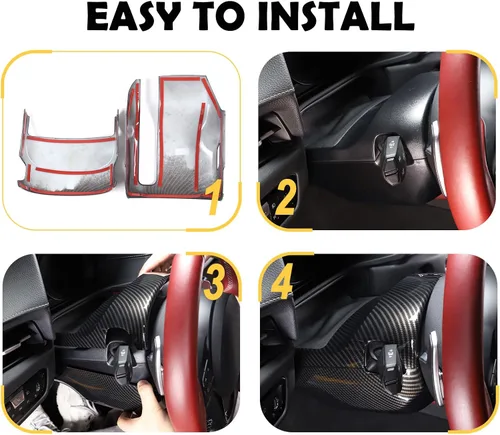 Vista 5 de Kit de moldura de cubierta de columna de dirección compatible con Toyota Supra GR A90 A91 MK5 2019-2022, accesorios de cubierta de base de volante