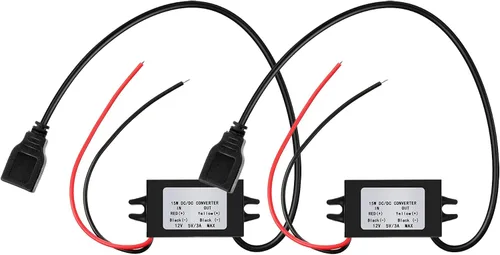 Vista 7 de Weewooday 12 V a 5 V convertidor DC módulo buck adaptador de alimentación USB convertidor de alimentación para coche regulador (1 pieza)