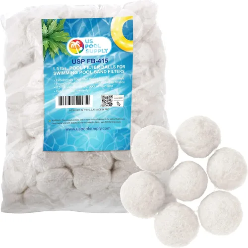 Vista 8 de U.S. Pool Supply Bolas de filtro de piscina azules de 1.5 libras para filtro de arena, medios de filtro de fibra reutilizables para filtros de arena