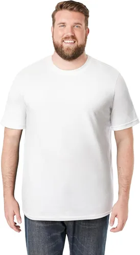 Vista 40 de KingSize Big & Tall Shrink-Less - Camiseta ligera, con cuello redondo, con bolsillo para hombre Gris Caliente Carbón