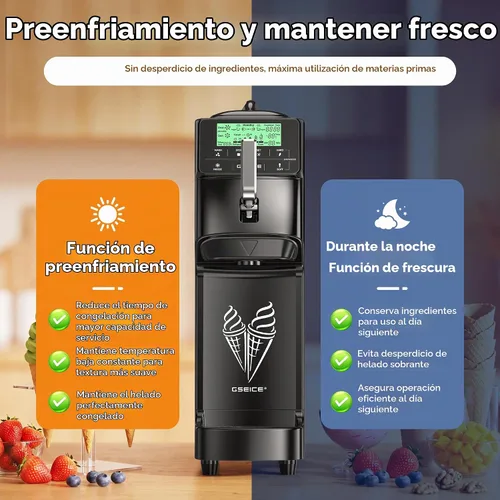 Vista 5 de Máquina para hacer helados de servicio suave comercial Negro