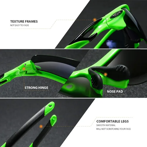Vista 3 de Bevi Gafas de sol deportivas polarizadas para hombres y mujeres béisbol correr ciclismo golf tr90 marco duradero y ultraligero