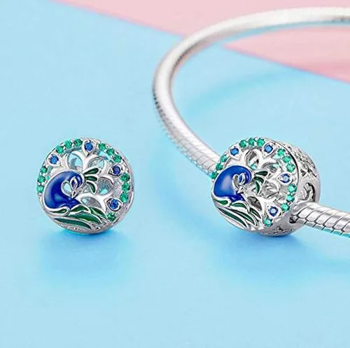 Vista 5 de Dijes de animales de la suerte para pulseras, abalorios de plata de ley 925 original 100% para pulseras
