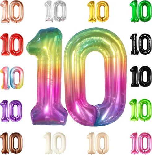 Vista 15 de KatchOn Globo negro del número 10 de 40 pulgadas para decoraciones