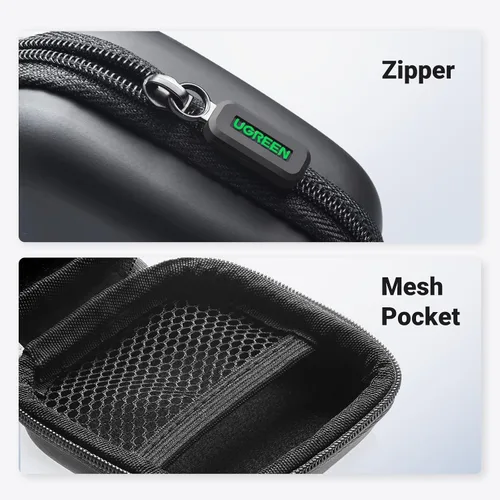 Vista 6 de Funda UGREEN para auriculares, Funda impermeable para auriculares compatible con AirPods Pro, Estuche para auriculares con mosquetón de acero