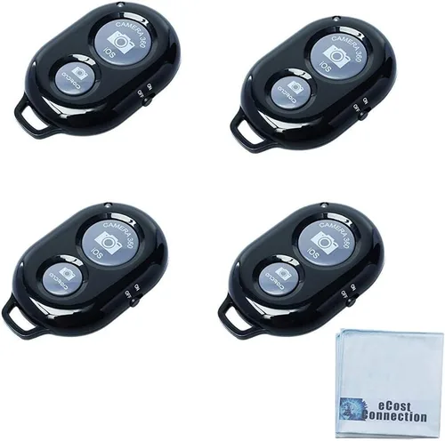 Vista 9 de eCostConnection Botones de obturador de control remoto inalámbrico para teléfonos inteligentes iPhone y Android, 1, negro, redondo con paño