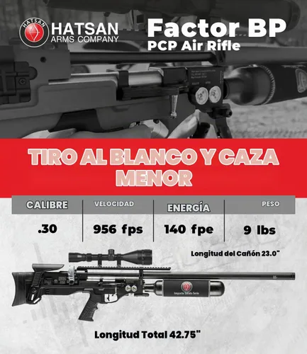 Vista 2 de Factor PCP - Rifle de aire de acción con palanca lateral con paquete Wearable4U incluido