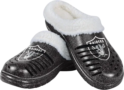 Vista 25 de FOCO - Zuecos con logotipo del equipo de la NFL para mujer, forro de sherpa y brillo