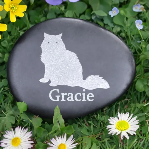 Vista 17 de Regalos conmemorativos para gatos, piedra conmemorativa personalizada para mascotas, lápida conmemorativa para gatos, marcadores de tumbas de gatos