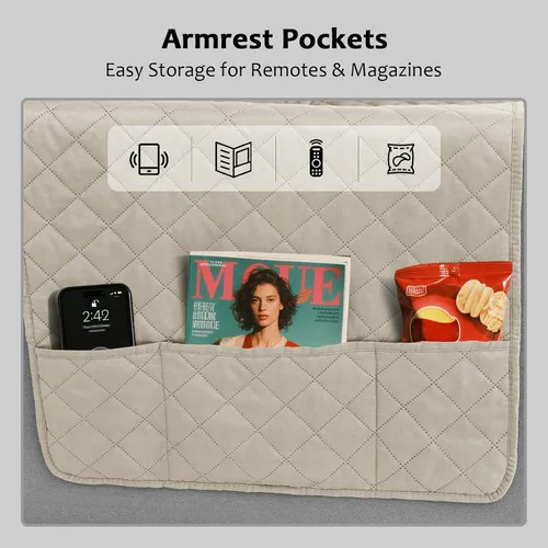 Vista 7 de Fundas para Sofá Seccional Impermeables 6 Piezas Funda para Sofá en Forma de L Lavable Antideslizante Fundas Protectoras para Sofá Seccional Suaves