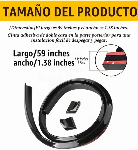 Vista 3 de ESEWALAS Alerón Trasero Universal para Exterior de Carro, Kit de Labio de Alerón de Maletero de Carro para Techo, Alerón para Carros, Kit de Alerón