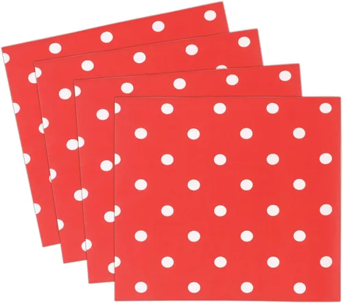 Vista 3 de Servilletas de papel desechables con lunares rojos, 60