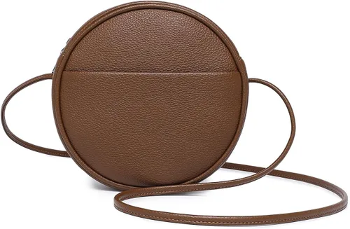 Vista 49 de Bolso circular para mujer, bolso cruzado redondo con cremallera Verde militar/nailon
