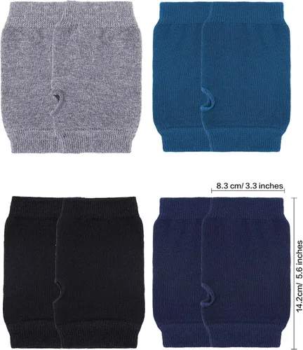 Vista 4 de Blulu Guantes cálidos sin dedos con agujero para el pulgar, guantes de conducción cómodos sin dedos, guantes de punto para hombres y mujeres