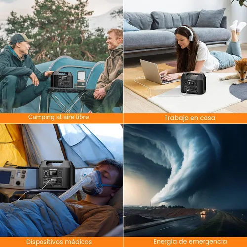 Vista 6 de SinKeu Estación de energía portátil de 80000 mAh, batería de reserva LiFePO4 de 256 Wh, salidas de CA de 300 W, banco de energía para emergencias