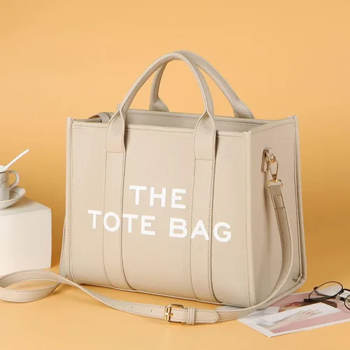 Vista 9 de Bolso de mano para mujer, bolso grande de piel sintética, bolso de mano personalizado de moda