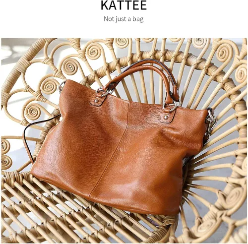 Vista 6 de Bolso Kattee para mujer de cuero suave 3 formas de llevarlo mochila bolso y bolsa de mano