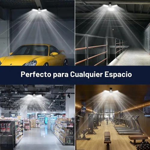 Vista 6 de SANSI Luces de garaje, equivalente a 300 W. Iluminación de garaje LED de techo, luz deformable para taller, 30 W 5000 K luz diurna atornillada